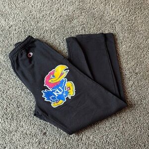 Champion Black Joggers with Jayhawk Logo